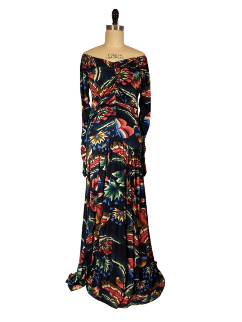 FARM Rio Navy & Multicolor Tropical Forest Print with Ruching - Picture 2 of 7